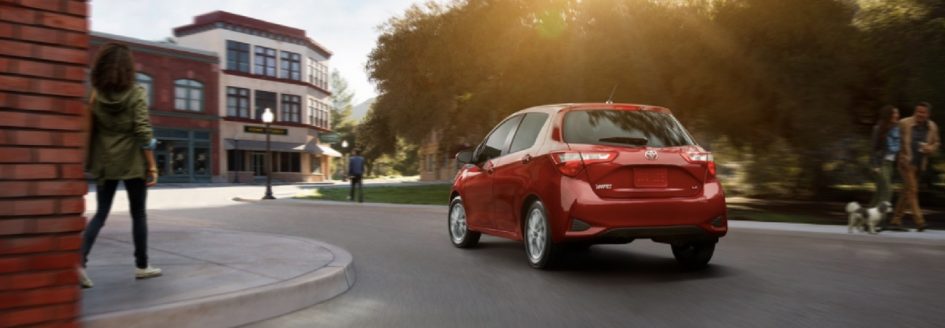 The 2018 Toyota Yaris in a blog post about Toyota cars for recent graduates.